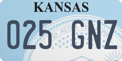 KS license plate 025GNZ