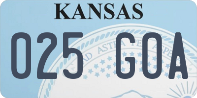 KS license plate 025GOA