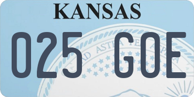 KS license plate 025GOE