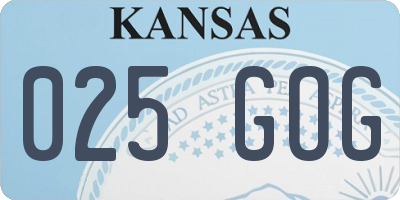 KS license plate 025GOG