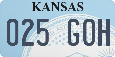 KS license plate 025GOH