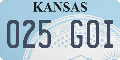 KS license plate 025GOI