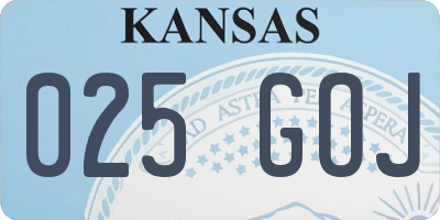 KS license plate 025GOJ