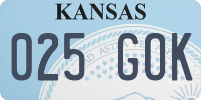 KS license plate 025GOK