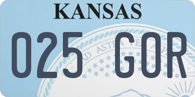 KS license plate 025GOR