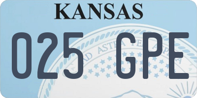 KS license plate 025GPE