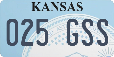 KS license plate 025GSS