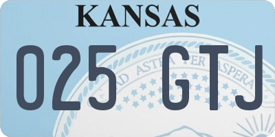 KS license plate 025GTJ