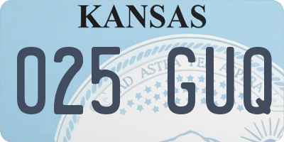 KS license plate 025GUQ