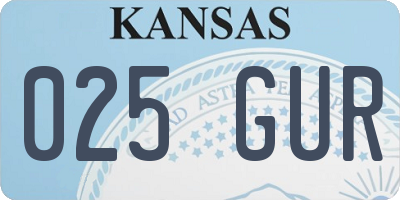 KS license plate 025GUR