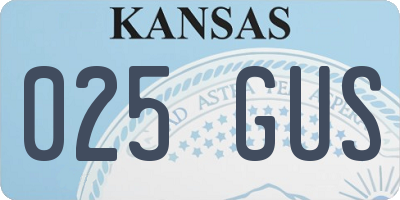 KS license plate 025GUS