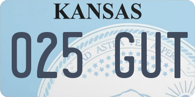 KS license plate 025GUT