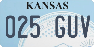 KS license plate 025GUV
