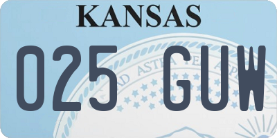 KS license plate 025GUW