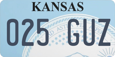 KS license plate 025GUZ