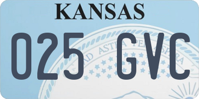 KS license plate 025GVC
