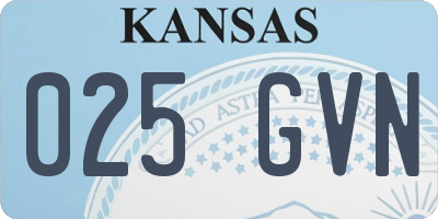 KS license plate 025GVN