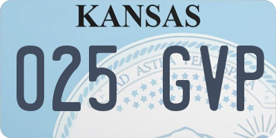 KS license plate 025GVP