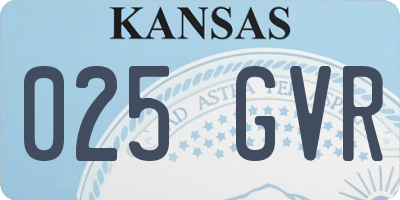KS license plate 025GVR