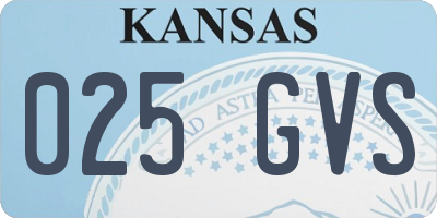 KS license plate 025GVS