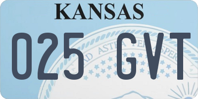 KS license plate 025GVT