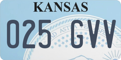 KS license plate 025GVV