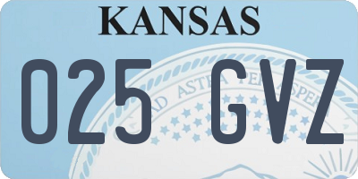 KS license plate 025GVZ