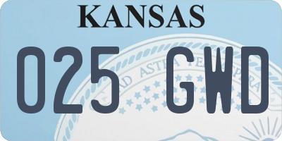 KS license plate 025GWD