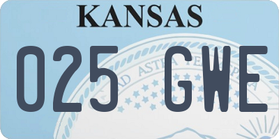 KS license plate 025GWE