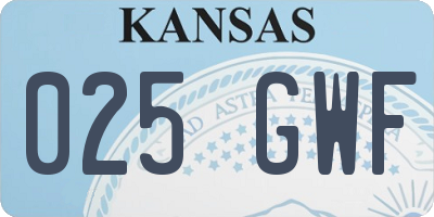 KS license plate 025GWF