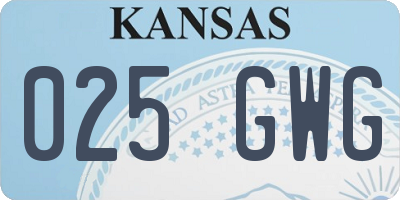 KS license plate 025GWG