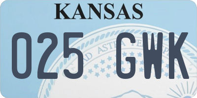 KS license plate 025GWK