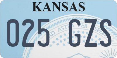 KS license plate 025GZS