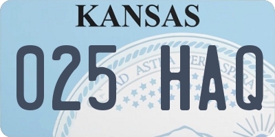 KS license plate 025HAQ
