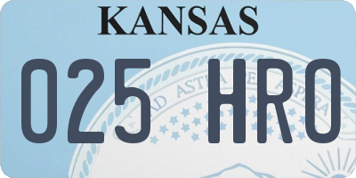 KS license plate 025HRO