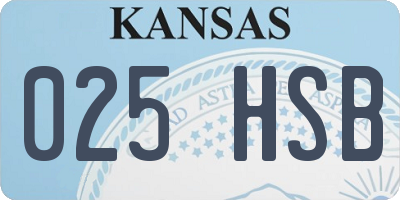KS license plate 025HSB