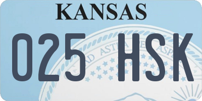 KS license plate 025HSK