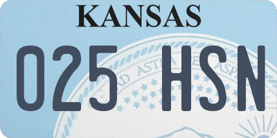 KS license plate 025HSN