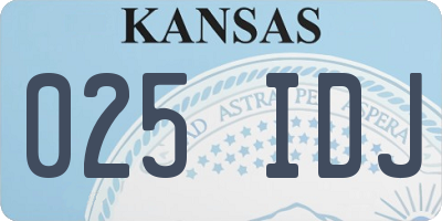KS license plate 025IDJ