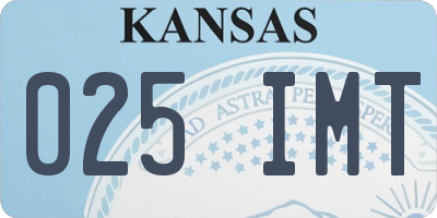 KS license plate 025IMT