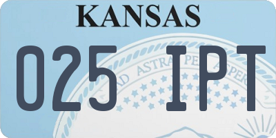 KS license plate 025IPT