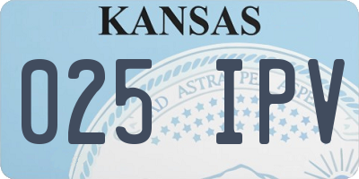 KS license plate 025IPV
