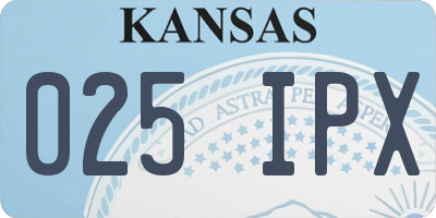 KS license plate 025IPX