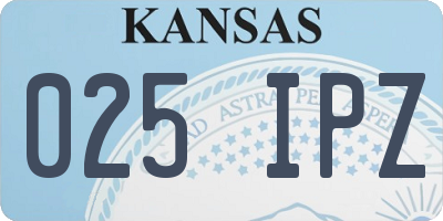 KS license plate 025IPZ