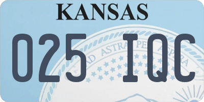 KS license plate 025IQC