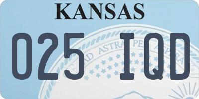 KS license plate 025IQD
