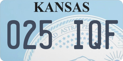 KS license plate 025IQF