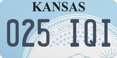 KS license plate 025IQI