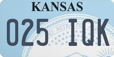 KS license plate 025IQK