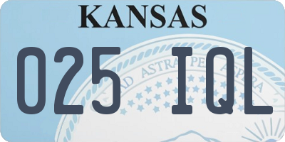 KS license plate 025IQL